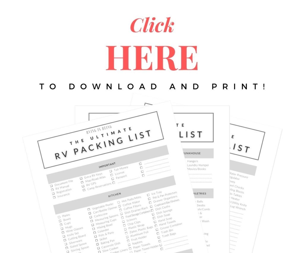 The Ultimate RV Packing List RVing Is Being