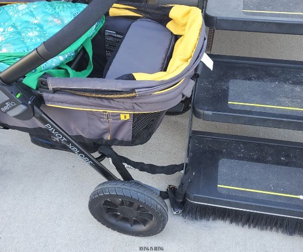 stroller locked to motorhome