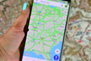 using google maps navigation app on mobile phone