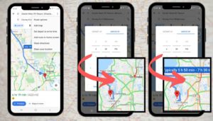google maps app traffic arrive depart time