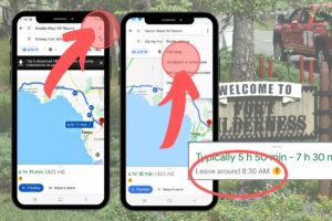 google maps app set arrive or depart time